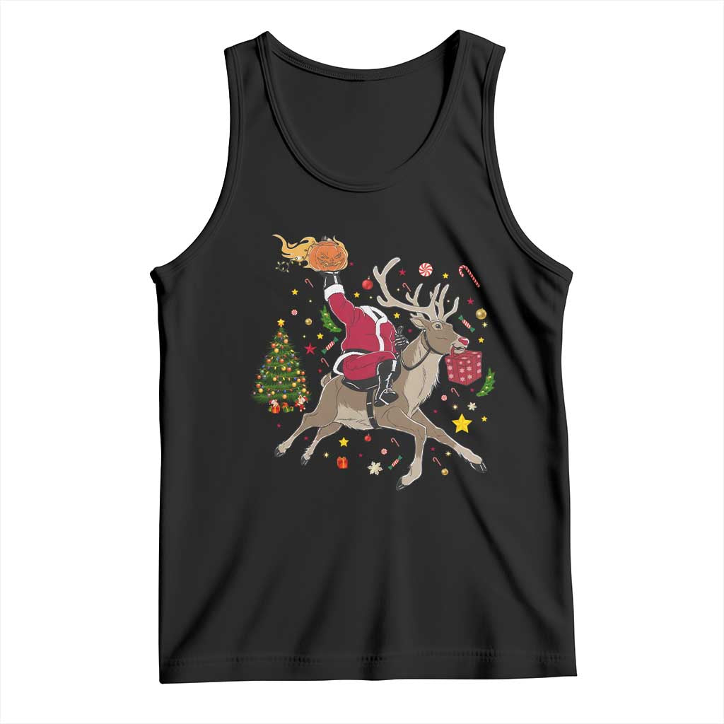 Funny Santa Headless Horseman Tank Top Christmas Halloween Gift - Wonder Print Shop