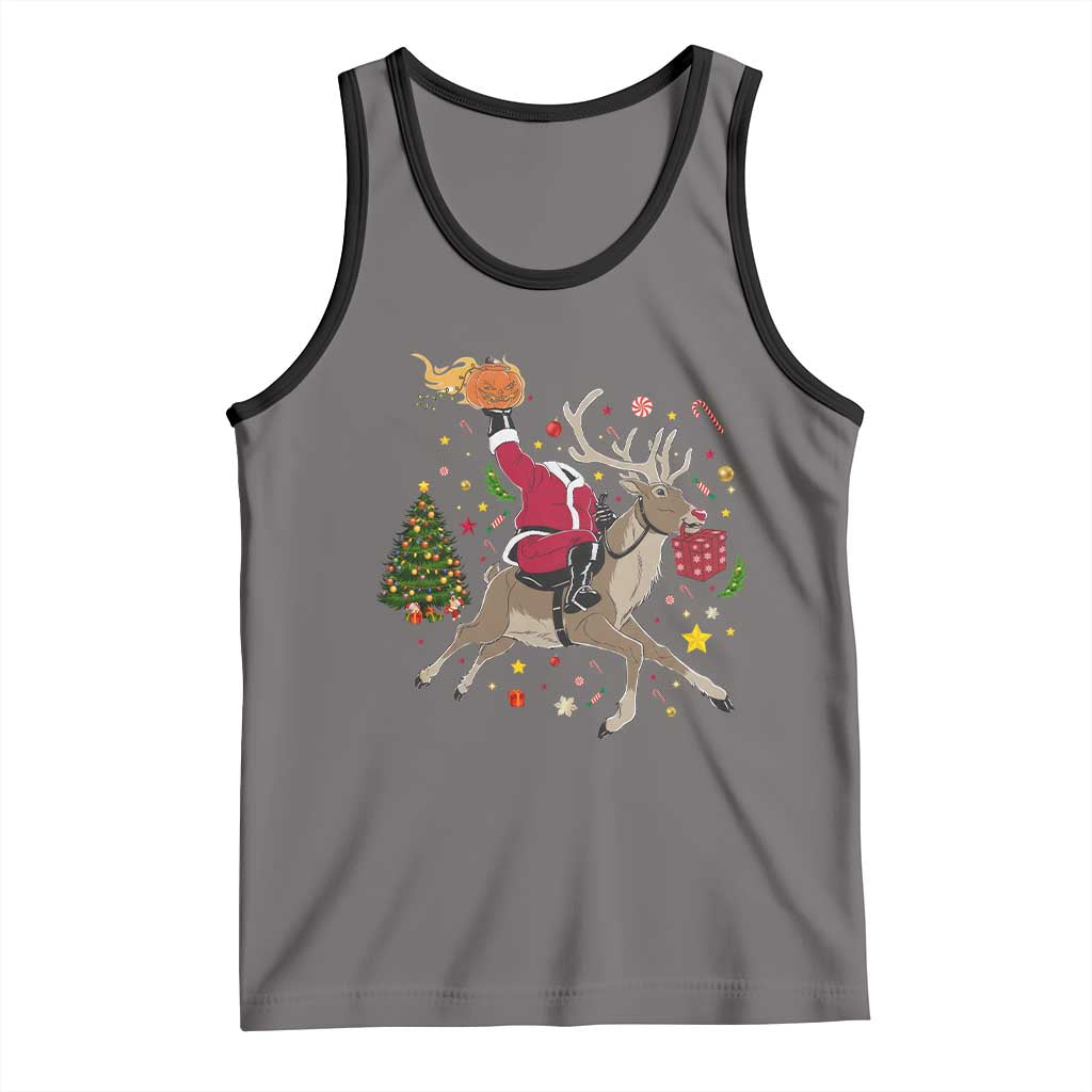 Funny Santa Headless Horseman Tank Top Christmas Halloween Gift - Wonder Print Shop