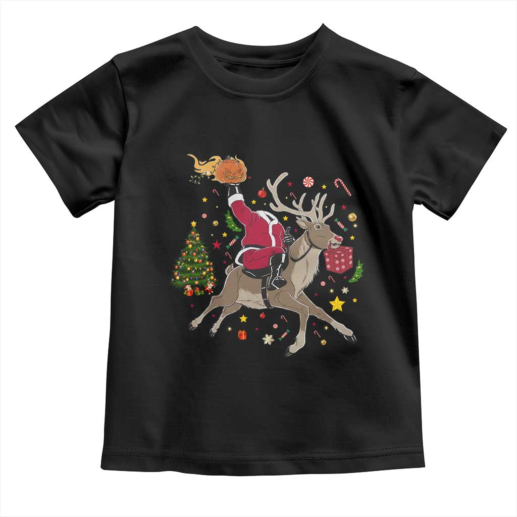 Funny Santa Headless Horseman Toddler T Shirt Christmas Halloween Gift - Wonder Print Shop