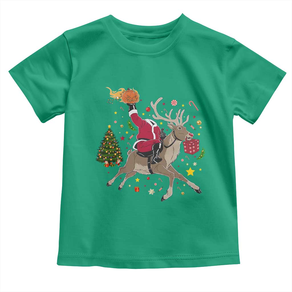 Funny Santa Headless Horseman Toddler T Shirt Christmas Halloween Gift - Wonder Print Shop