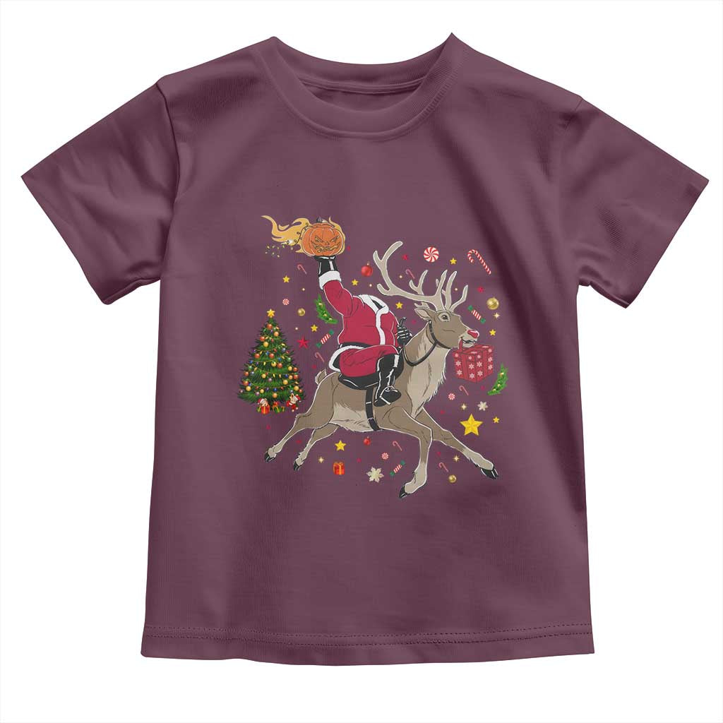 Funny Santa Headless Horseman Toddler T Shirt Christmas Halloween Gift - Wonder Print Shop