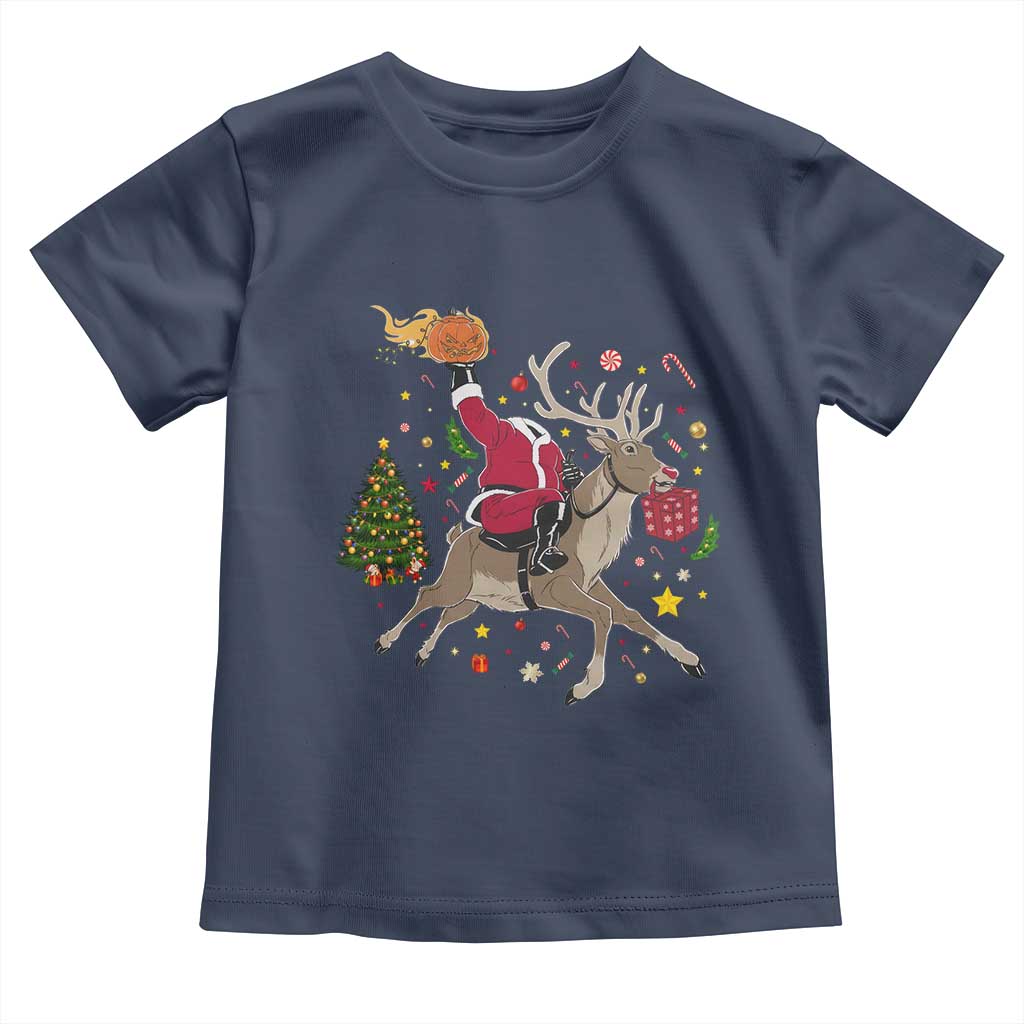 Funny Santa Headless Horseman Toddler T Shirt Christmas Halloween Gift - Wonder Print Shop