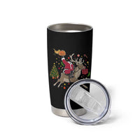 Funny Santa Headless Horseman Tumbler Cup Christmas Halloween Gift