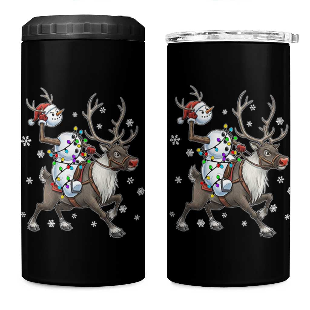 Funny Snowman Headless Horseman 4 in 1 Can Cooler Tumbler Christmas Halloween Gift