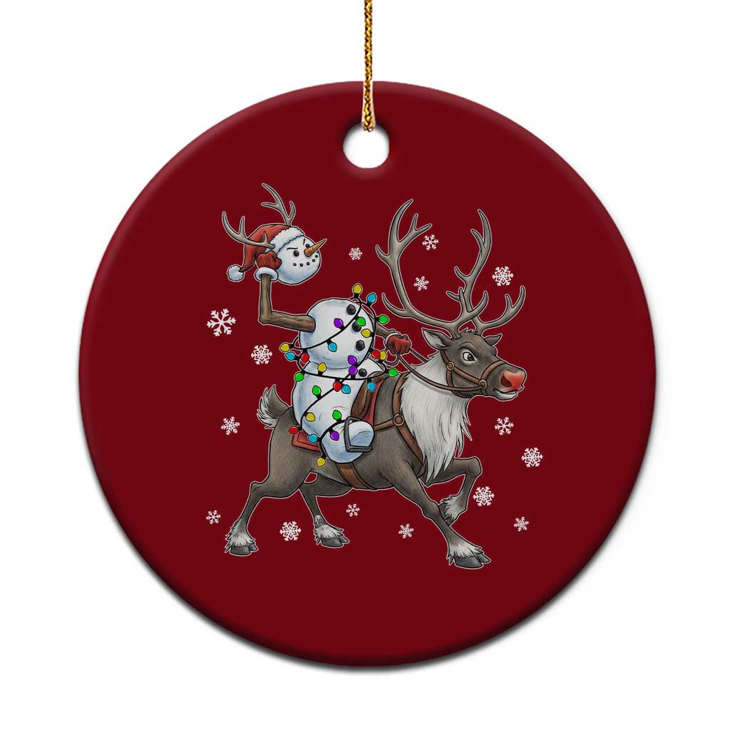 Funny Snowman Headless Horseman Ceramic Ornament Xmas Halloween Gift - Wonder Print Shop