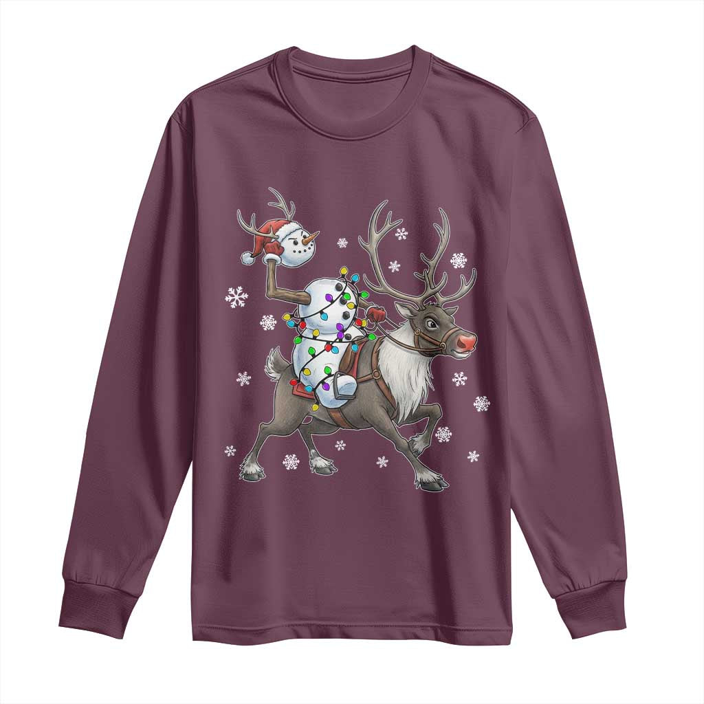 Funny Snowman Headless Horseman Long Sleeve Shirt Christmas Halloween Gift - Wonder Print Shop
