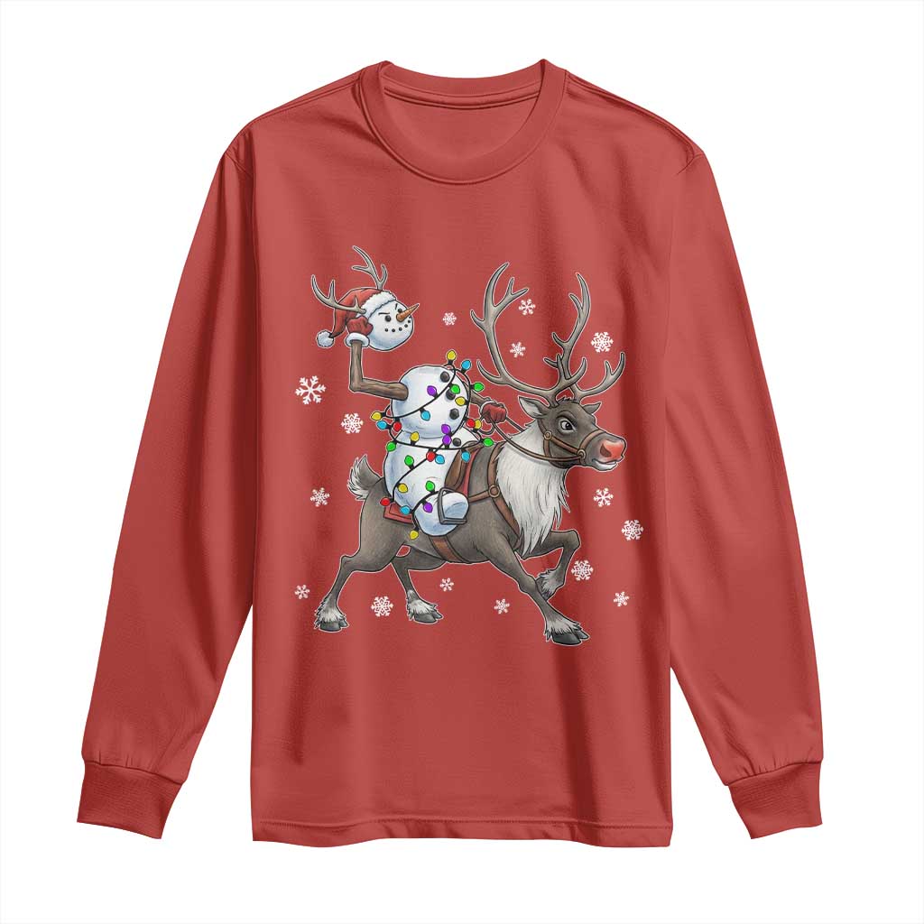Funny Snowman Headless Horseman Long Sleeve Shirt Christmas Halloween Gift - Wonder Print Shop