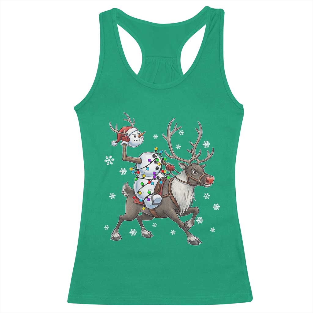 Funny Snowman Headless Horseman Racerback Tank Top Christmas Halloween Gift - Wonder Print Shop
