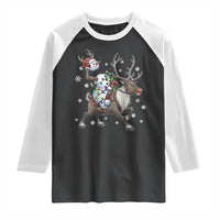 Funny Snowman Headless Horseman Raglan Shirt Christmas Halloween Gift - Wonder Print Shop