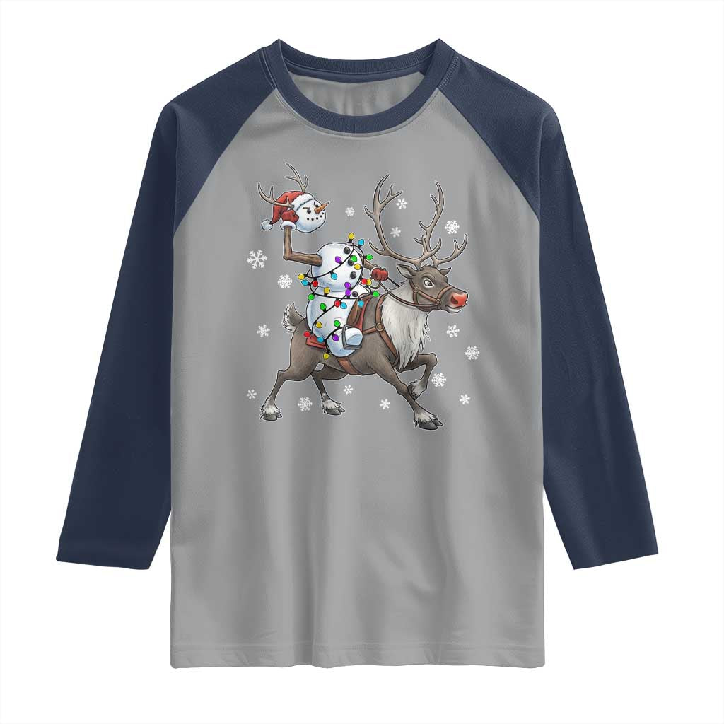 Funny Snowman Headless Horseman Raglan Shirt Christmas Halloween Gift - Wonder Print Shop