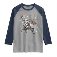 Funny Snowman Headless Horseman Raglan Shirt Christmas Halloween Gift - Wonder Print Shop