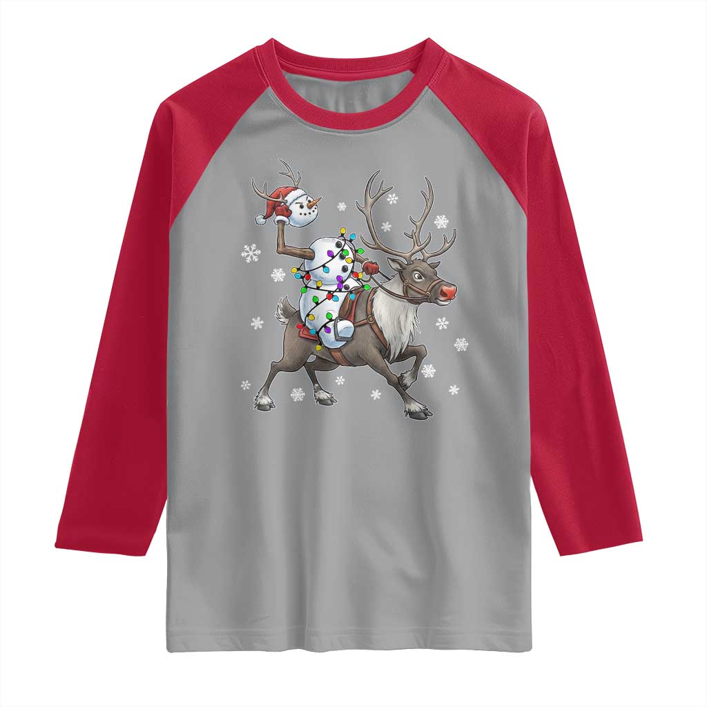 Funny Snowman Headless Horseman Raglan Shirt Christmas Halloween Gift - Wonder Print Shop