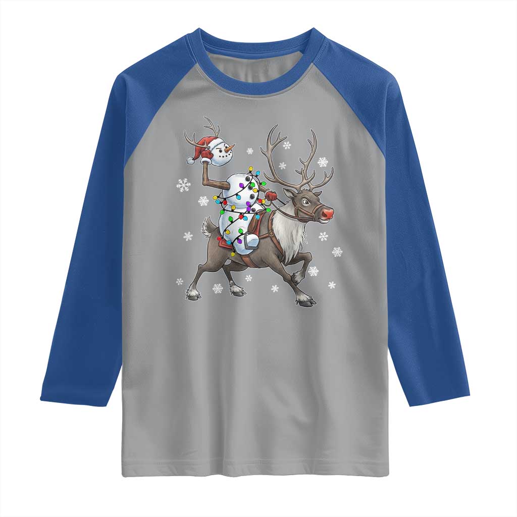 Funny Snowman Headless Horseman Raglan Shirt Christmas Halloween Gift - Wonder Print Shop