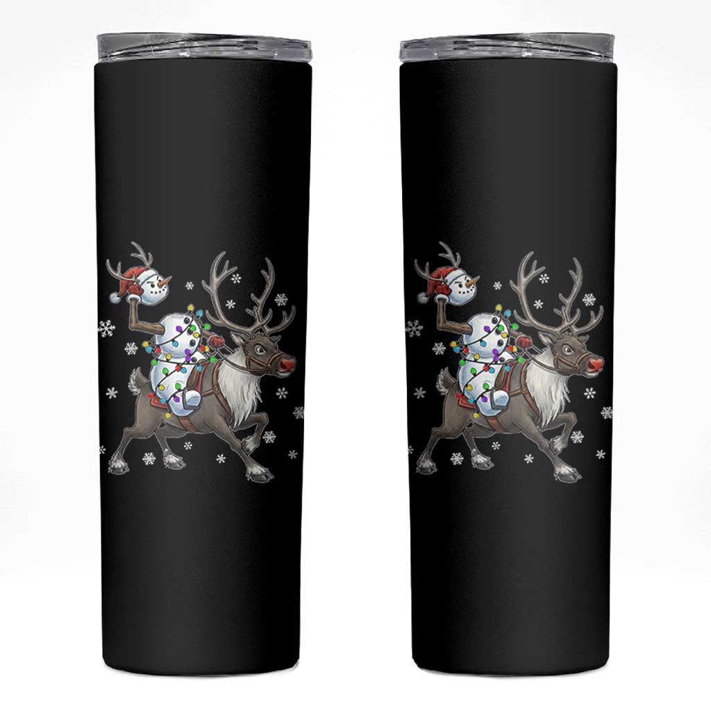 Funny Snowman Headless Horseman Skinny Tumbler Christmas Halloween Gift