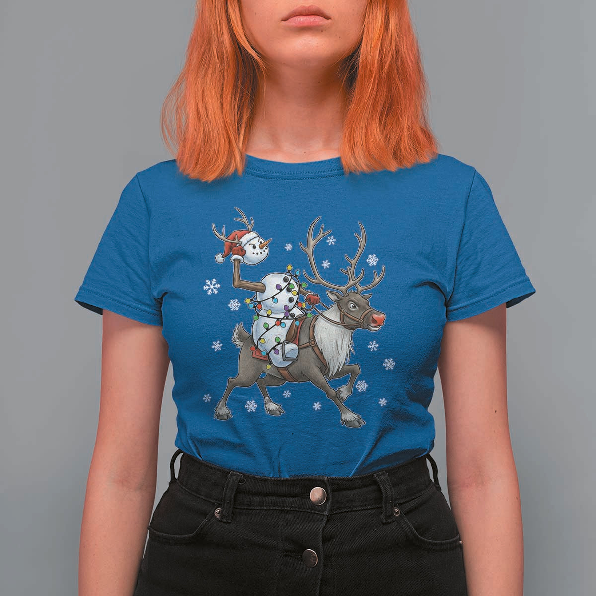 Funny Snowman Headless Horseman T Shirt For Women Christmas Halloween Gift - Wonder Print Shop