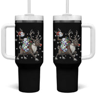 Funny Snowman Headless Horseman Tumbler With Handle Christmas Halloween Gift