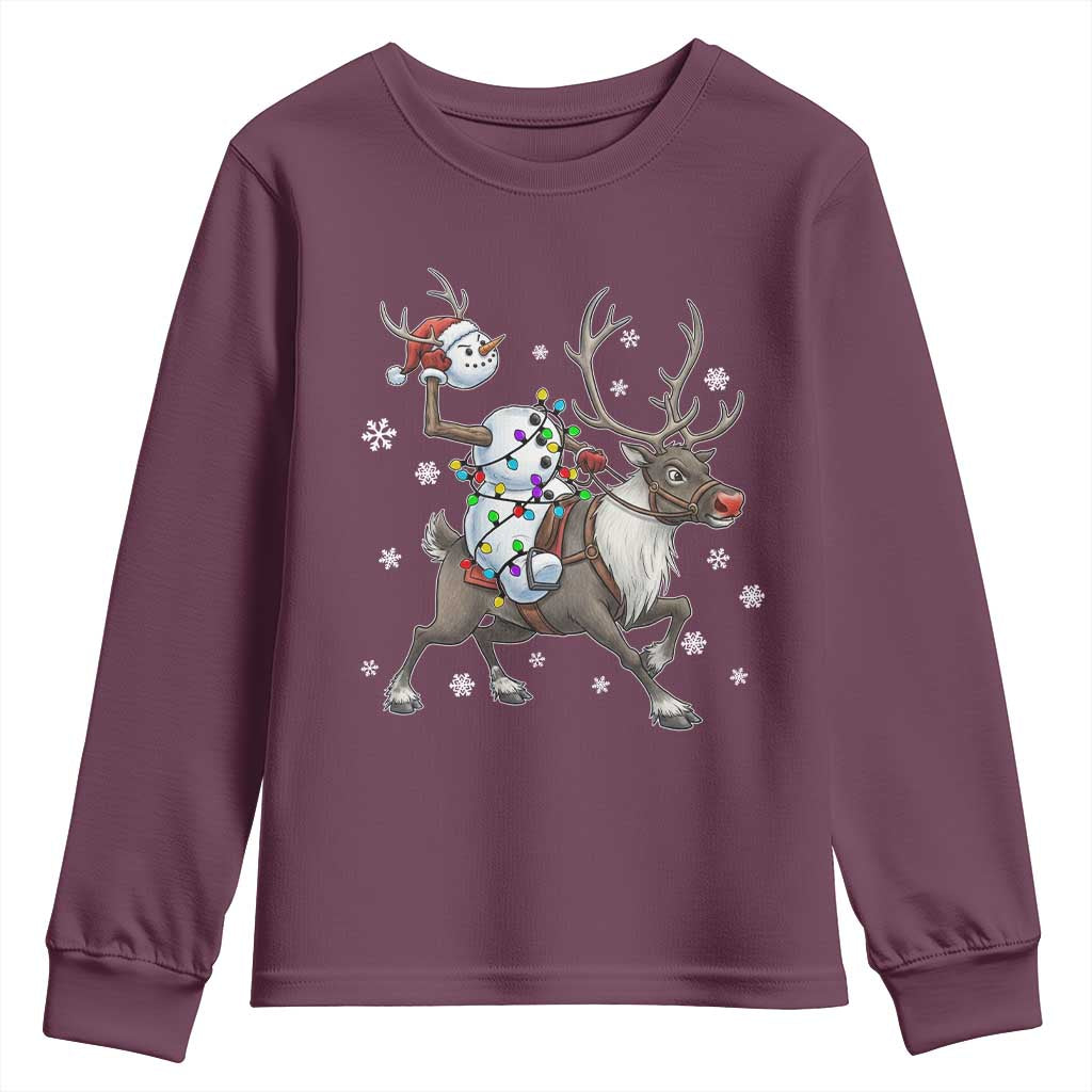 Funny Snowman Headless Horseman Youth Sweatshirt Christmas Halloween Gift - Wonder Print Shop
