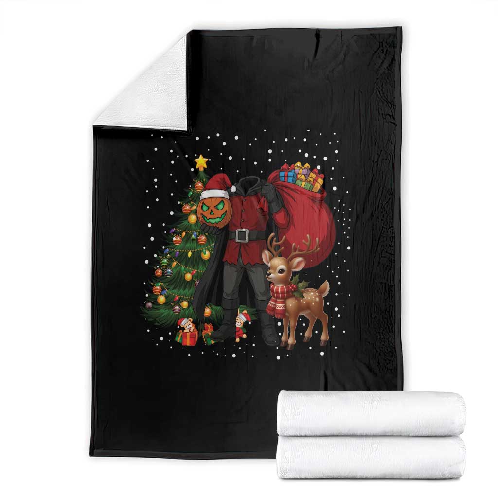 Headless Horseman Santa Throw Blanket Funny Christmas Mashup Gift - Wonder Print Shop