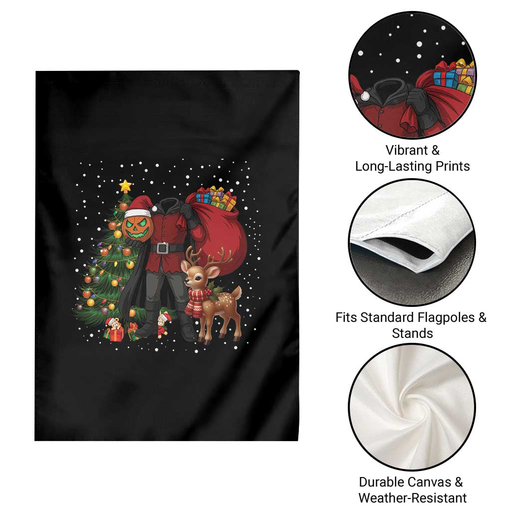 Headless Horseman Santa Garden Flag Funny Christmas Mashup Gift - Wonder Print Shop