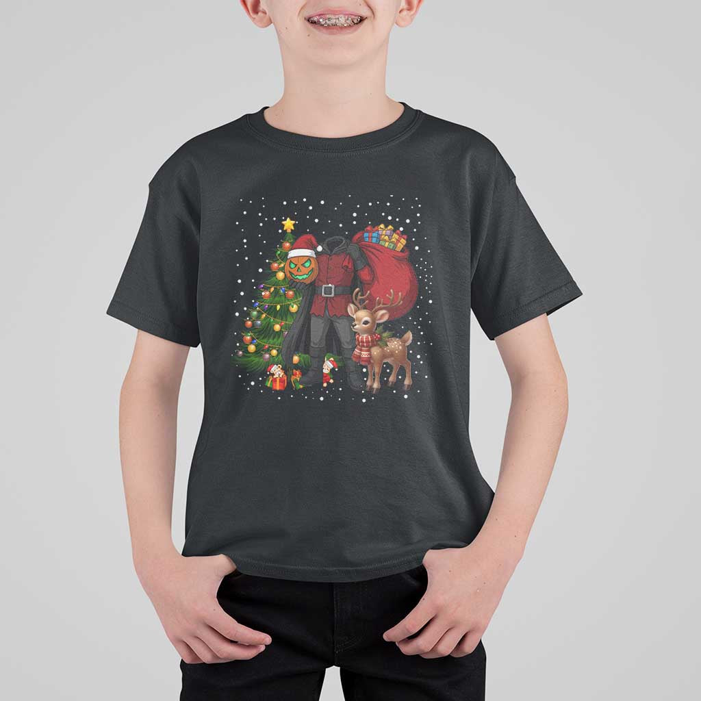 Headless Horseman Santa T Shirt For Kid Funny Christmas Mashup Gift - Wonder Print Shop