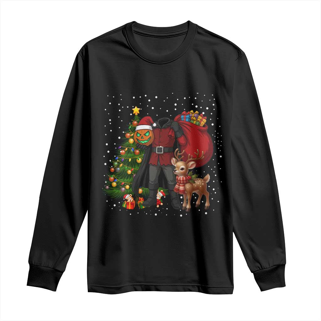 Headless Horseman Santa Long Sleeve Shirt Funny Christmas Mashup Gift - Wonder Print Shop