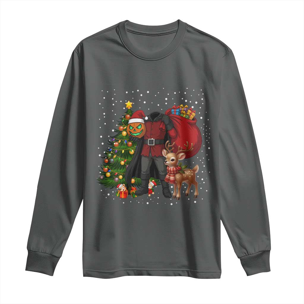 Headless Horseman Santa Long Sleeve Shirt Funny Christmas Mashup Gift - Wonder Print Shop