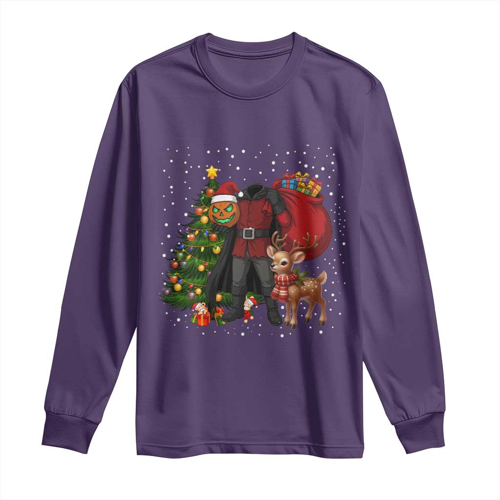 Headless Horseman Santa Long Sleeve Shirt Funny Christmas Mashup Gift - Wonder Print Shop