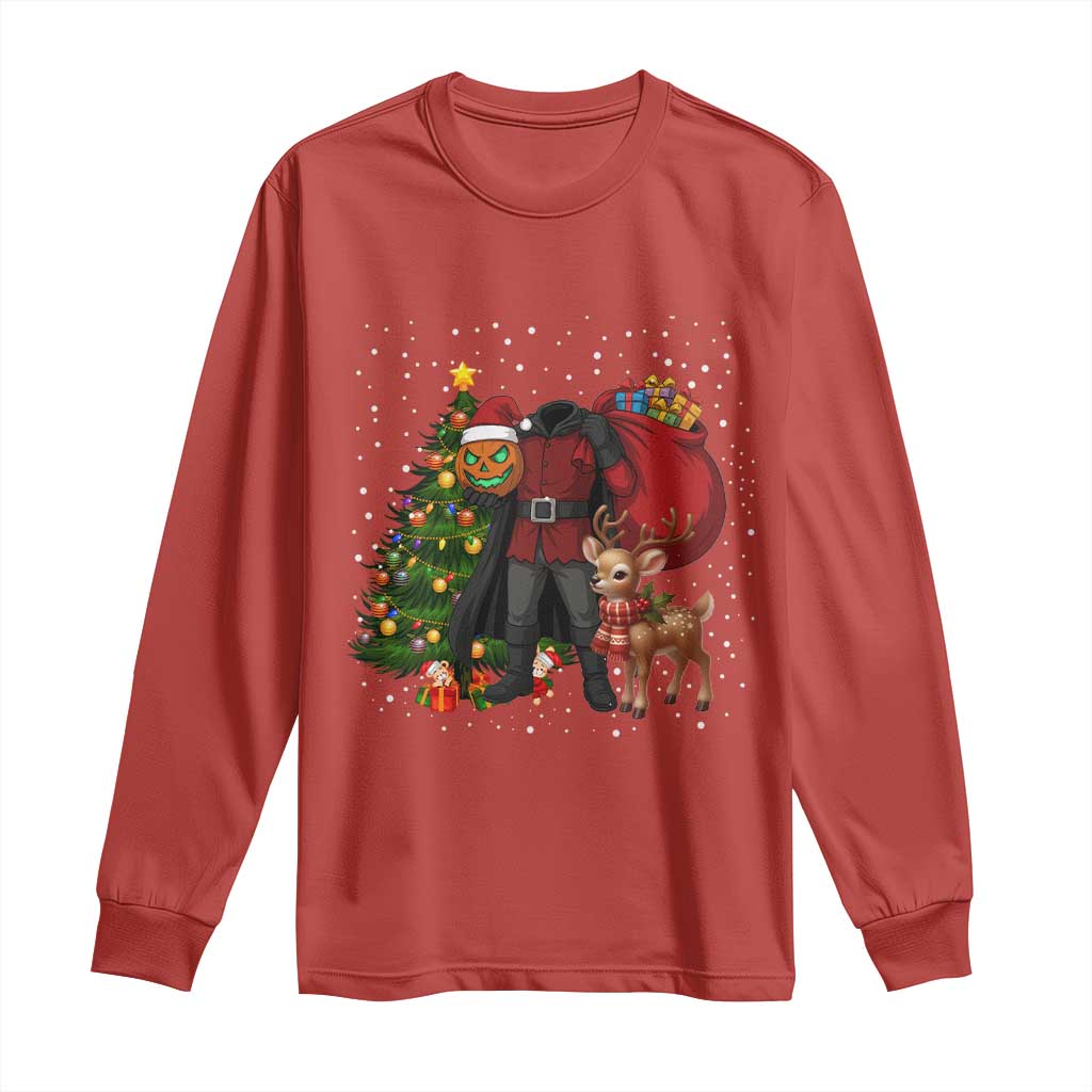 Headless Horseman Santa Long Sleeve Shirt Funny Christmas Mashup Gift - Wonder Print Shop