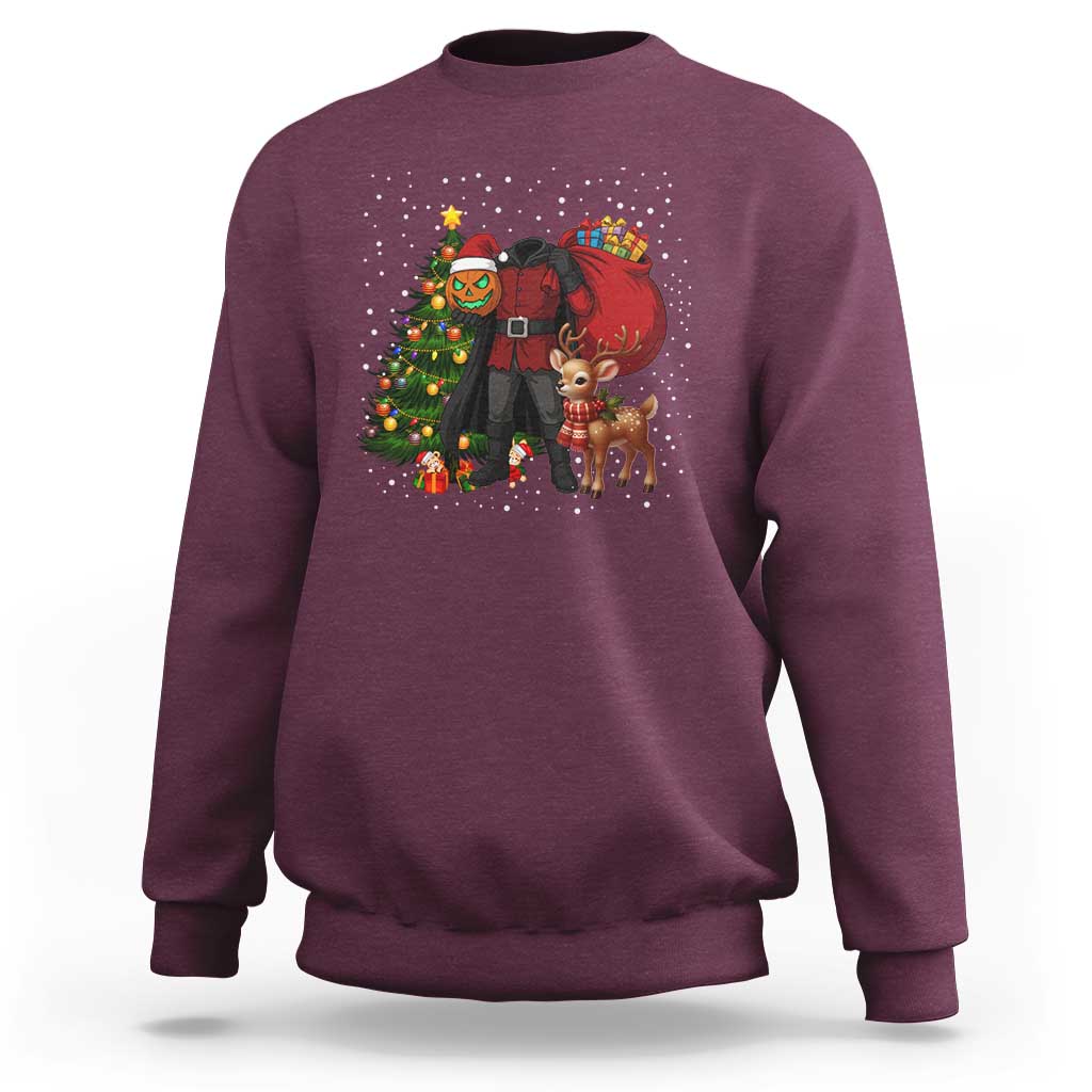 Headless Horseman Santa Sweatshirt Funny Christmas Mashup Gift - Wonder Print Shop