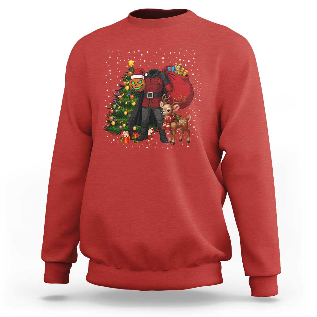 Headless Horseman Santa Sweatshirt Funny Christmas Mashup Gift - Wonder Print Shop