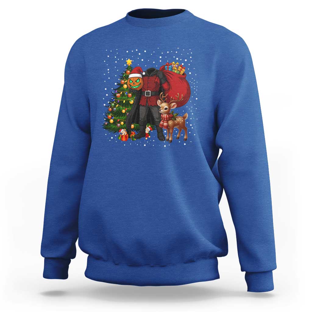 Headless Horseman Santa Sweatshirt Funny Christmas Mashup Gift - Wonder Print Shop