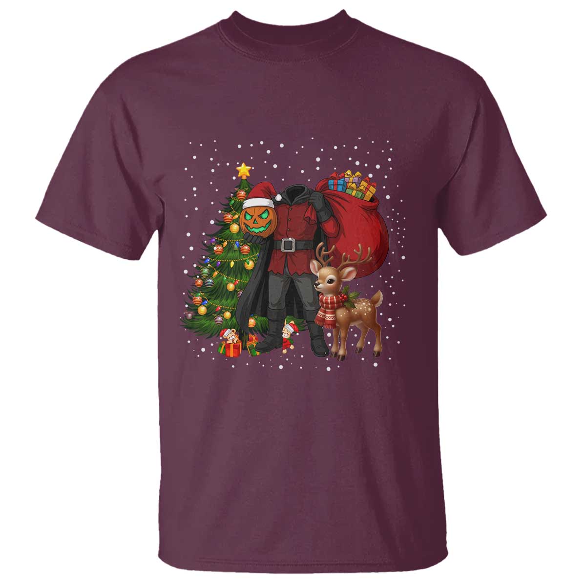 Headless Horseman Santa T Shirt Funny Christmas Mashup Gift - Wonder Print Shop