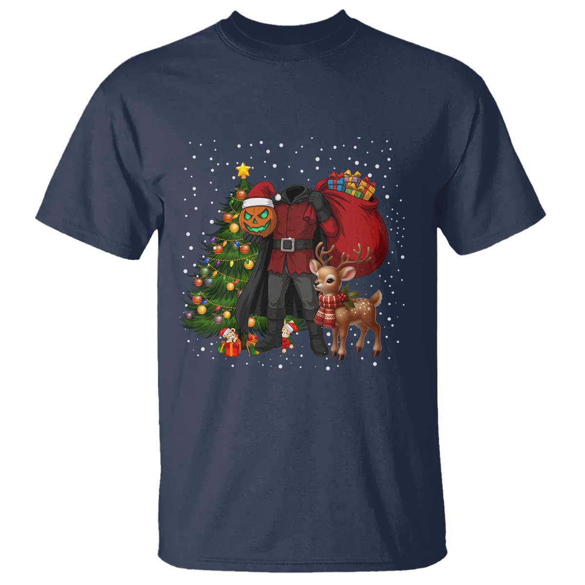 Headless Horseman Santa T Shirt Funny Christmas Mashup Gift - Wonder Print Shop