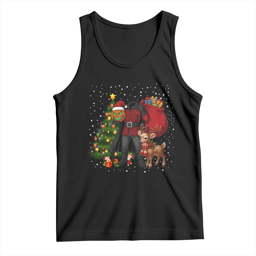 Headless Horseman Santa Tank Top Funny Christmas Mashup Gift - Wonder Print Shop
