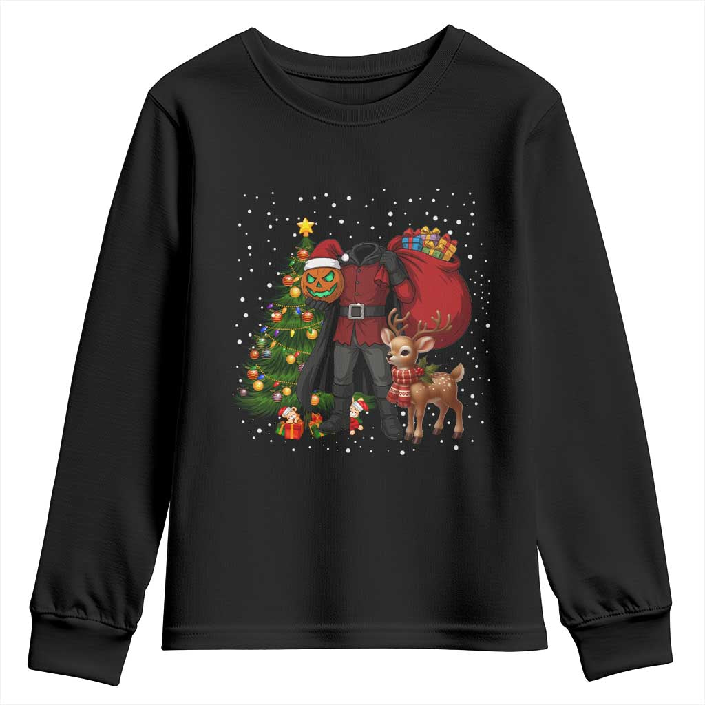Headless Horseman Santa Youth Sweatshirt Funny Christmas Mashup Gift - Wonder Print Shop