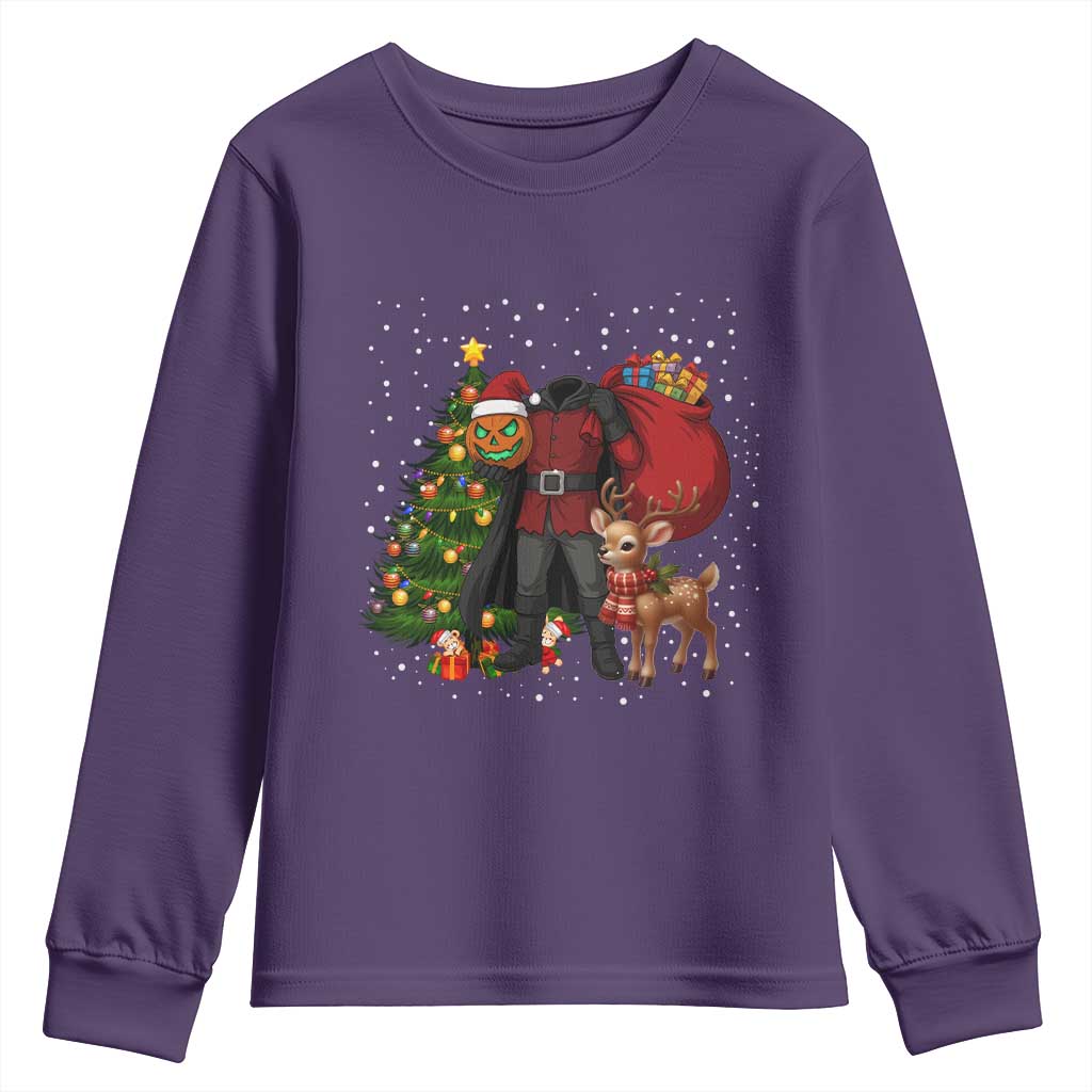 Headless Horseman Santa Youth Sweatshirt Funny Christmas Mashup Gift - Wonder Print Shop