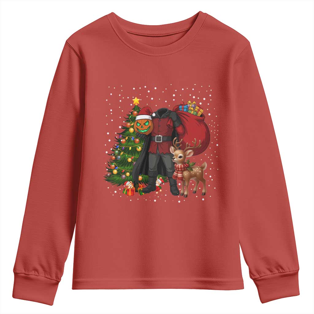 Headless Horseman Santa Youth Sweatshirt Funny Christmas Mashup Gift - Wonder Print Shop