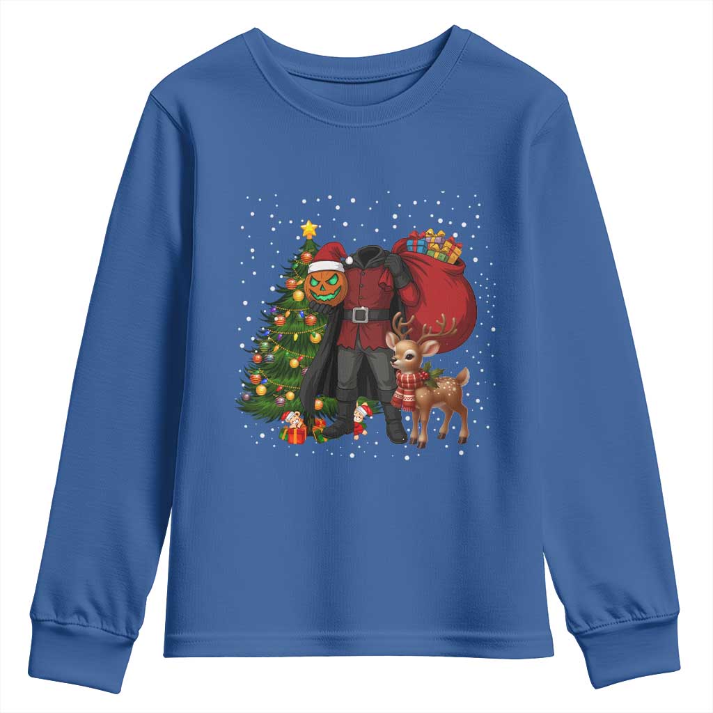 Headless Horseman Santa Youth Sweatshirt Funny Christmas Mashup Gift - Wonder Print Shop