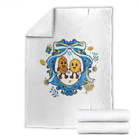 Funny Hanukkah Throw Blanket Challah And Latke Cute Food Lover Gift - Wonder Print Shop