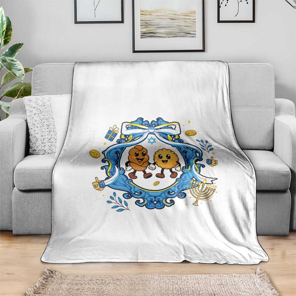 Funny Hanukkah Throw Blanket Challah And Latke Cute Food Lover Gift - Wonder Print Shop