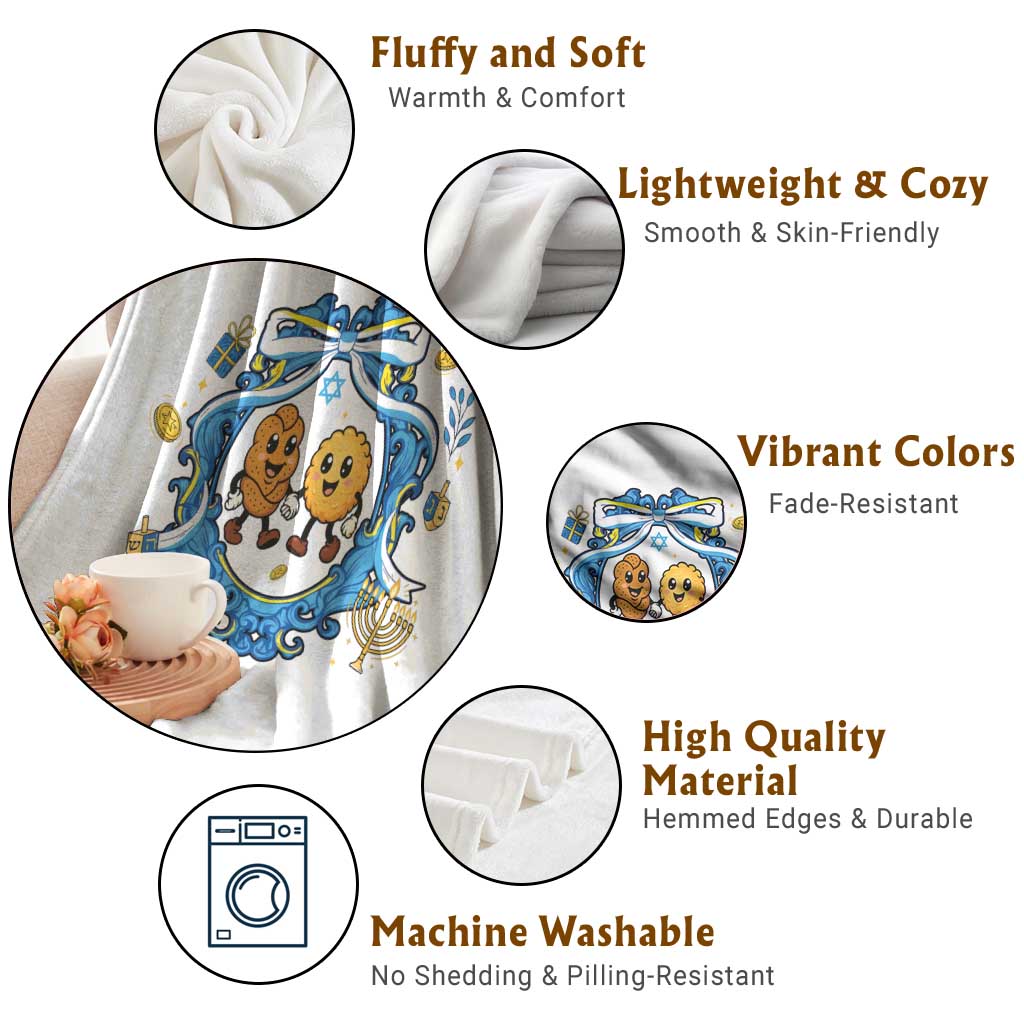 Funny Hanukkah Throw Blanket Challah And Latke Cute Food Lover Gift - Wonder Print Shop