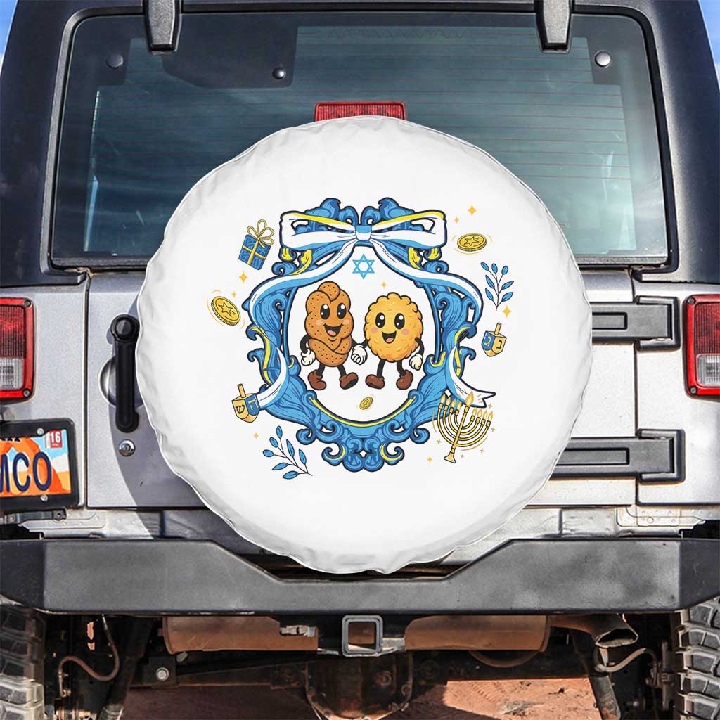 Funny Hanukkah Spare Tire Cover Challah And Latke Cute Food Lover Gift - Wonder Print Shop