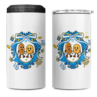 Funny Hanukkah 4 in 1 Can Cooler Tumbler Challah And Latke Cute Food Lover Gift - Wonder Print Shop