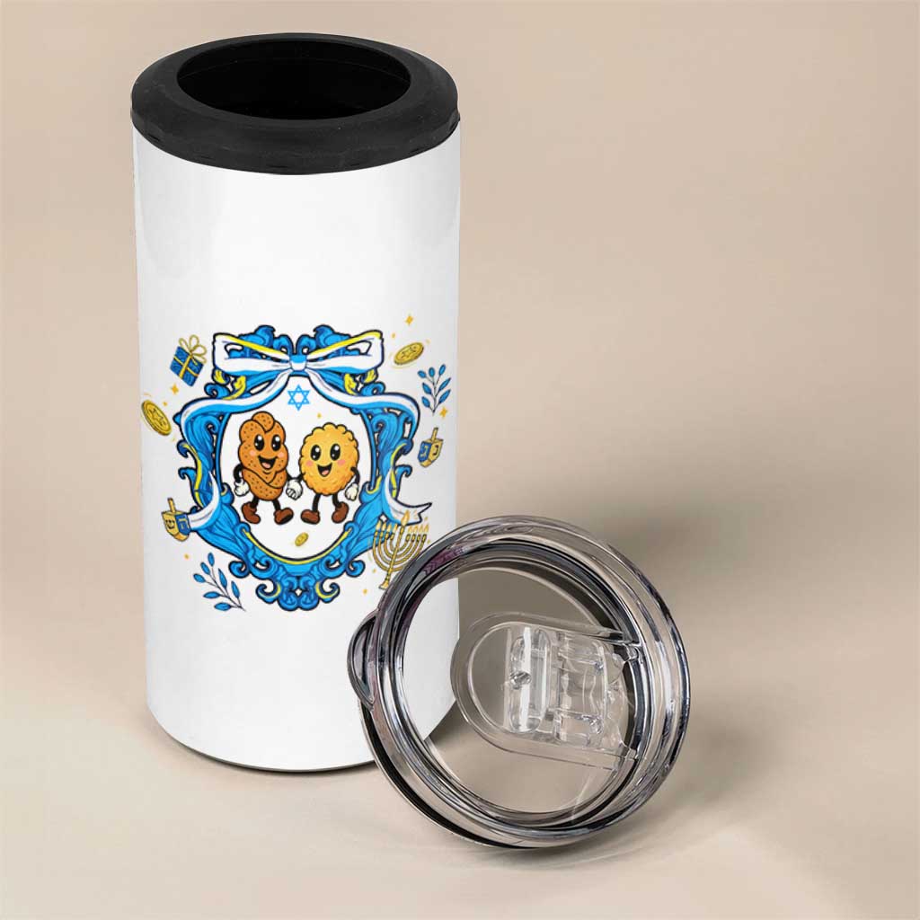 Funny Hanukkah 4 in 1 Can Cooler Tumbler Challah And Latke Cute Food Lover Gift - Wonder Print Shop