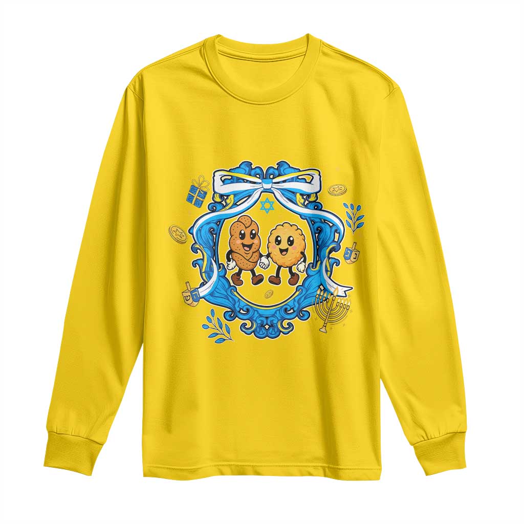 Funny Hanukkah Long Sleeve Shirt Challah And Latke Cute Food Lover Gift - Wonder Print Shop