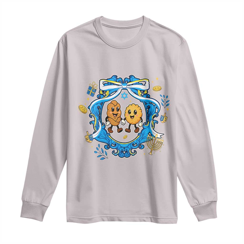 Funny Hanukkah Long Sleeve Shirt Challah And Latke Cute Food Lover Gift - Wonder Print Shop