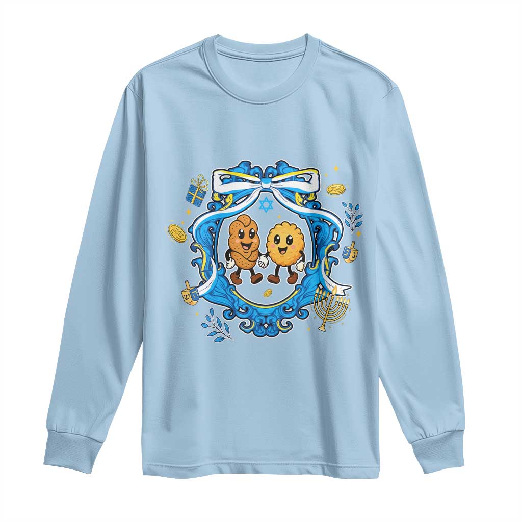 Funny Hanukkah Long Sleeve Shirt Challah And Latke Cute Food Lover Gift - Wonder Print Shop