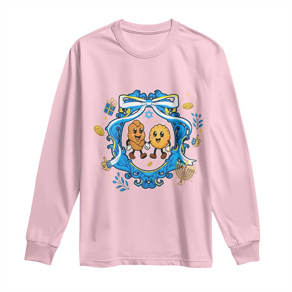 Funny Hanukkah Long Sleeve Shirt Challah And Latke Cute Food Lover Gift - Wonder Print Shop