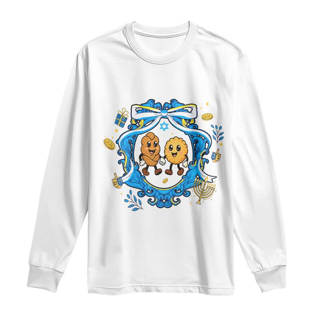 Funny Hanukkah Long Sleeve Shirt Challah And Latke Cute Food Lover Gift - Wonder Print Shop