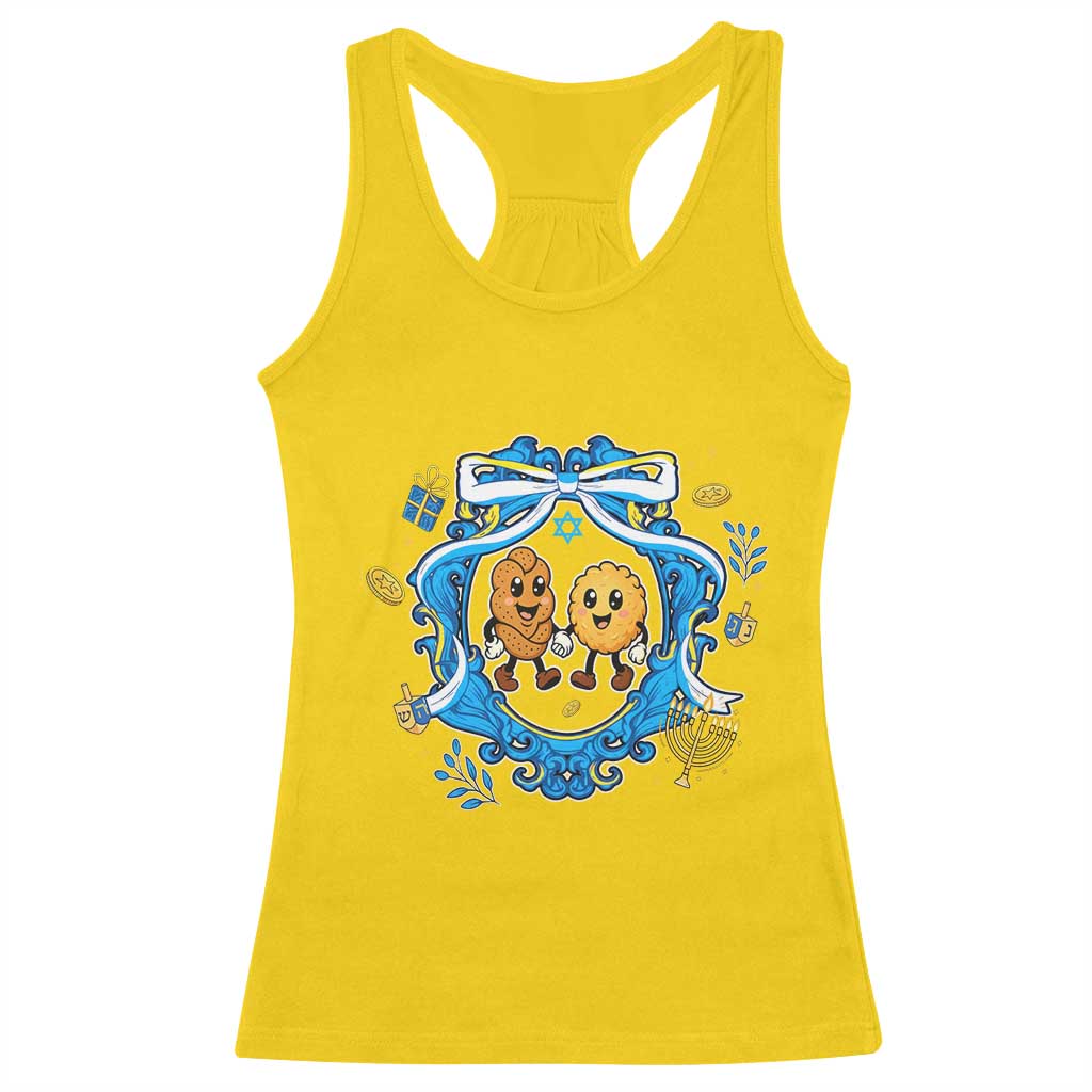 Funny Hanukkah Racerback Tank Top Challah And Latke Cute Food Lover Gift - Wonder Print Shop
